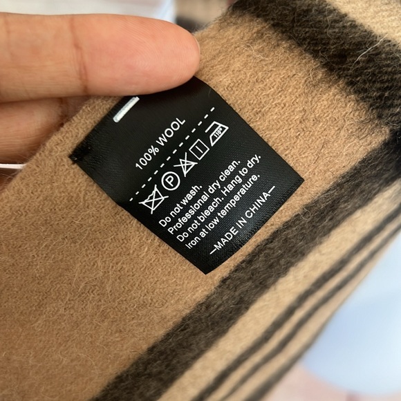 NWOt Nova check  100% wool scarf 70”x12 - Picture 4 of 6